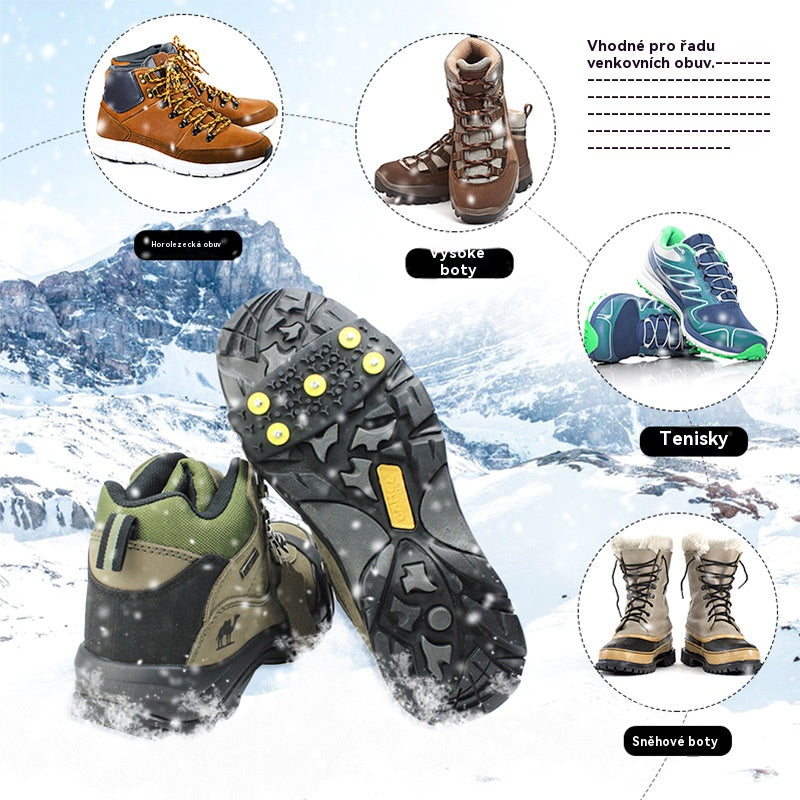 👴🚶🏔️❄️Dva páry (4 kusy) 🔥Neviditelné 5zubé protiskluzové návleky na mačky, venkovní mačky, vhodné pro turistiku ve sněhu, horolezectví, horolezectví a zimní ledové plochy, nezbytnost pro seniory.