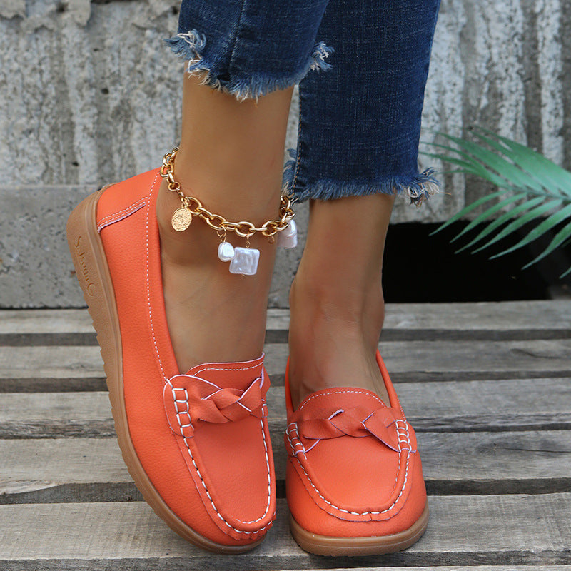 【35-43】Zapatos casuales de mujer de color liso y suela blanda.