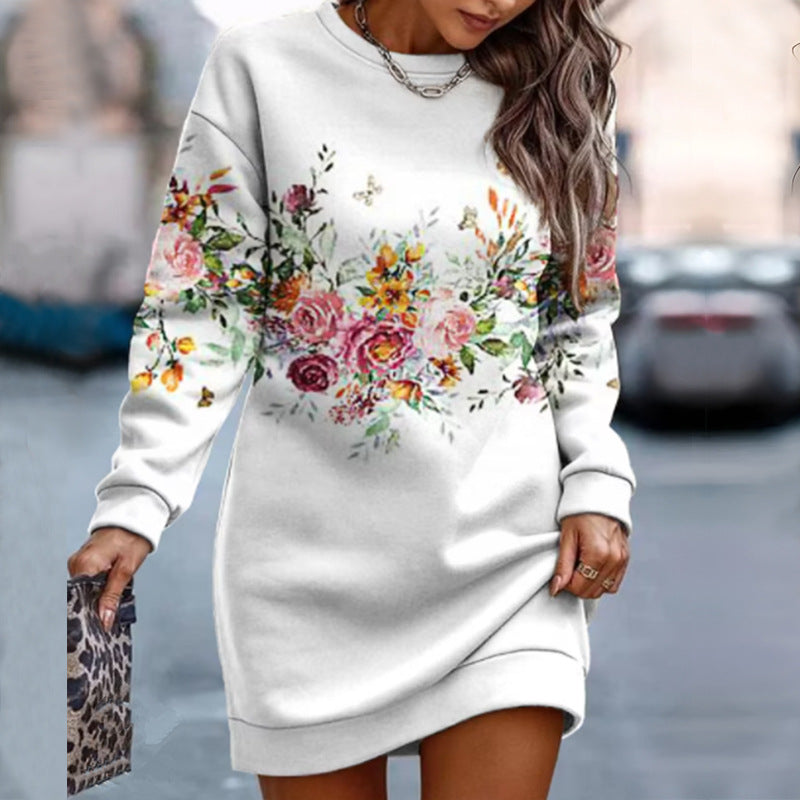 💕👗【S-3XL】Nové květované svetrové šaty na podzim a zimu