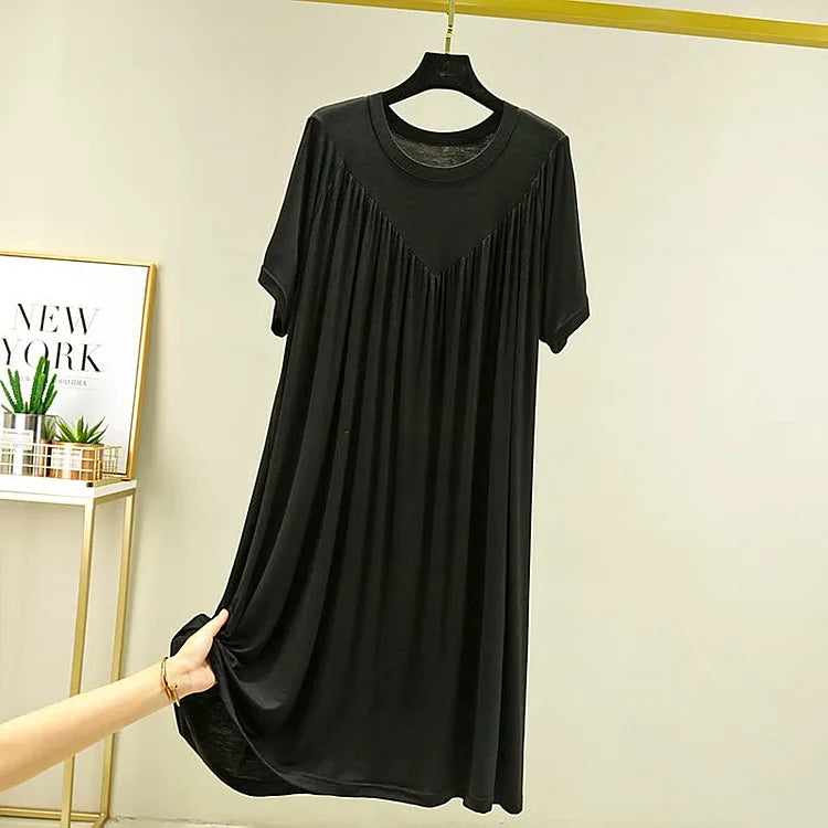 【Pri kúpe 1 získate 1 zadarmo】【S-4XL】Mäkké a pohodlné pyžamové šaty s krátkym rukávom s pomalým odrazom