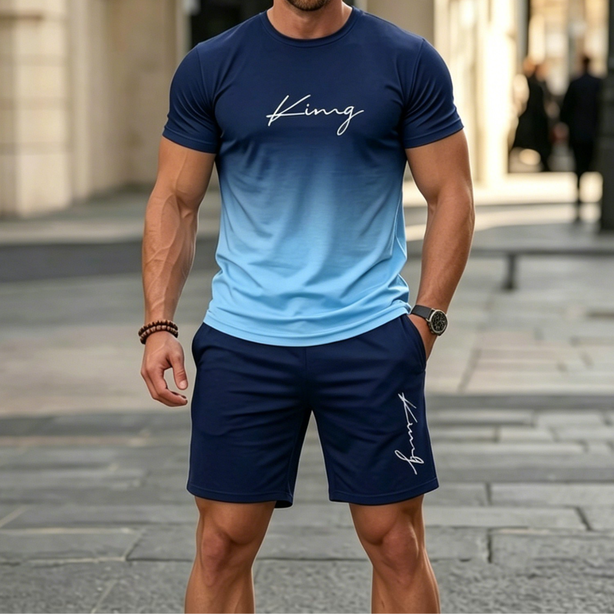50% sleva na druhou položku✨S-6XL【Platba při dodání】Pánská letní sportovní souprava - pohodlné tričko s krátkým rukávem a kraťasy pro každodenní nošení i doma