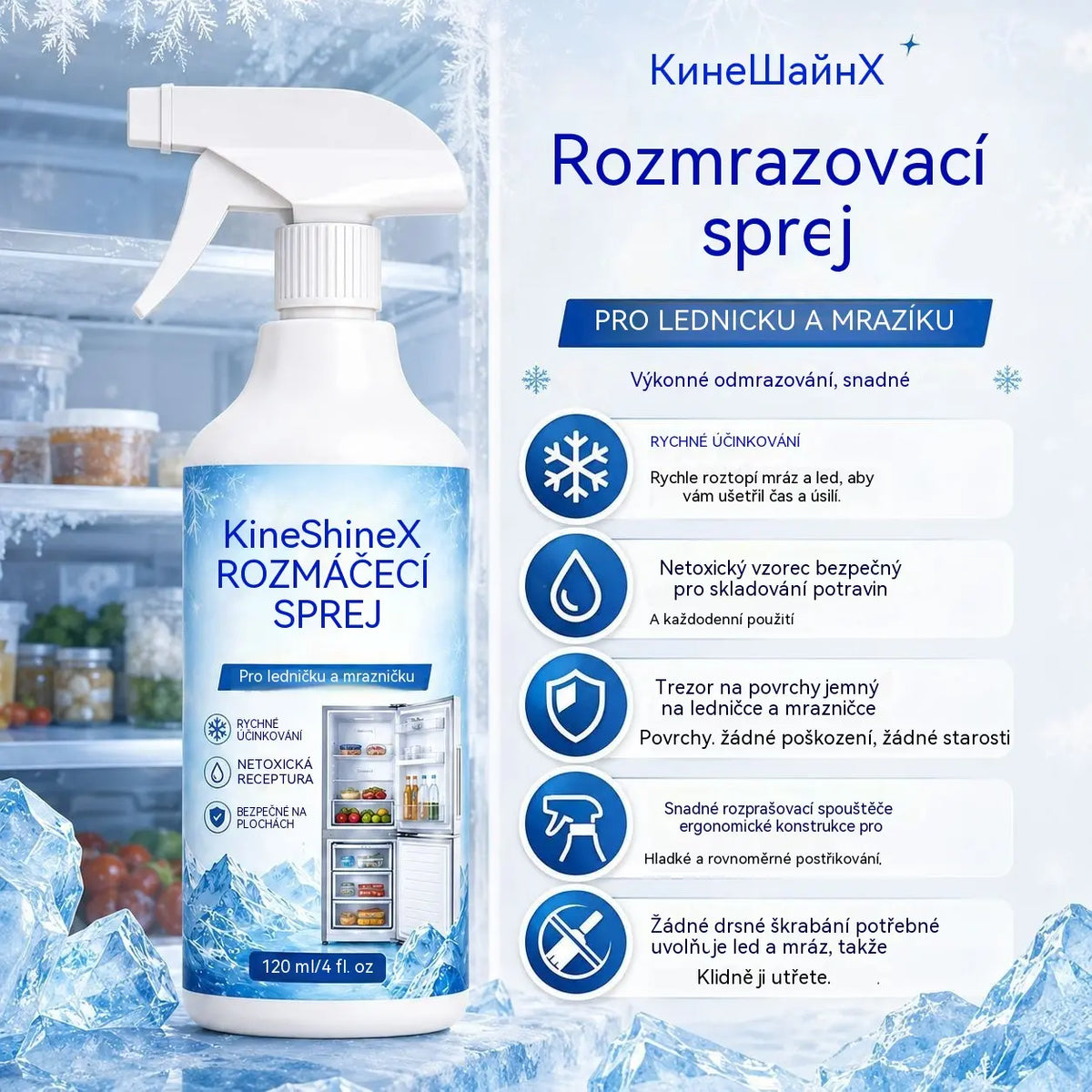 🔥【2 lahve za 590 Kč】❄️ Nový rozmrazovací sprej 2026 🧡 Rychle odstraňte led z mrazáku