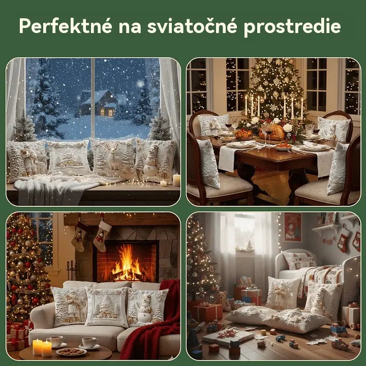 Vánoční výprodej 50% SLEVA🎄Povlak na polštář s vánoční tématikou 【4 kusy】