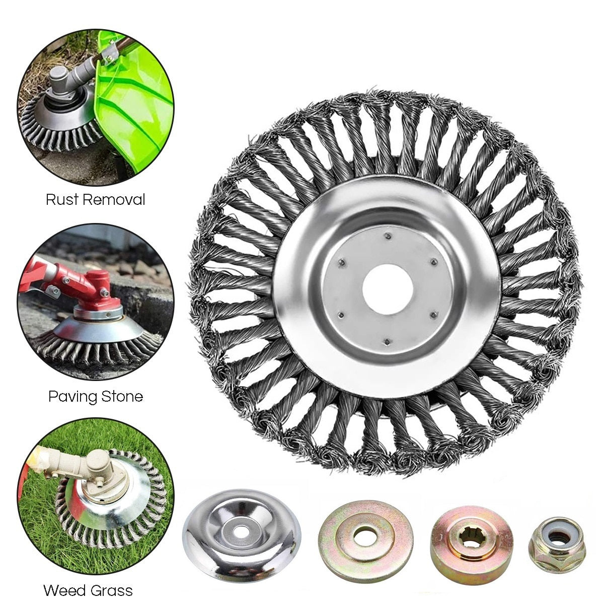 🍀 【8 palců, 20cm】Ocelový kartáč na plevel