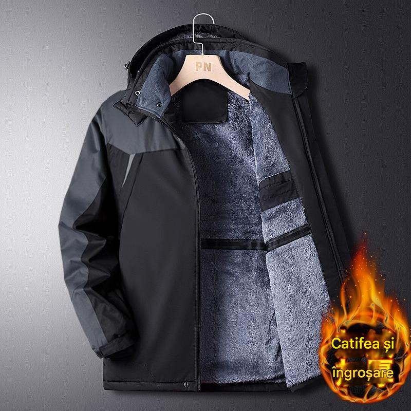 【L-6XL】🧥❄️ Pánská větruodolná, nepromokavá a teplá outdoorová bunda pro muže větších velikostí🌨️✨
