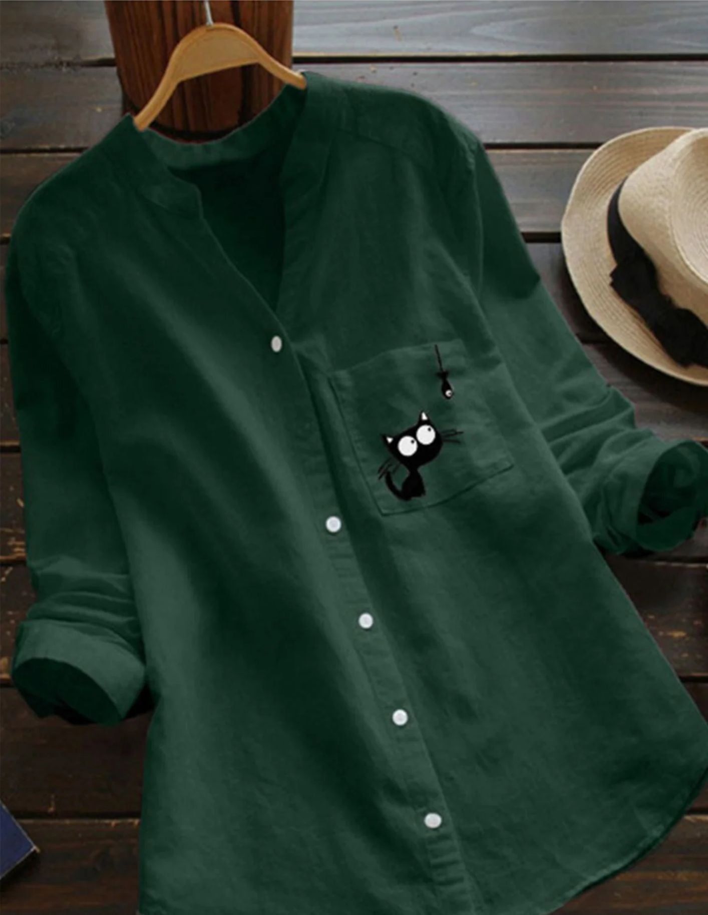 【S-3XL】Nový dámsky top s dlhým rukávom s potlačou z bavlny a ľanu