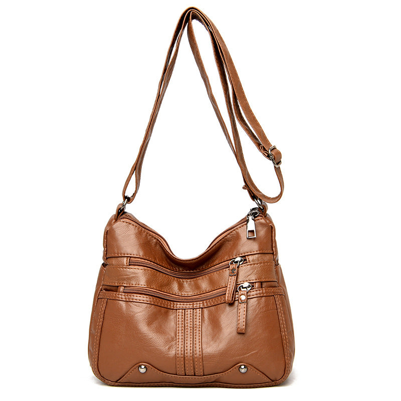 👜 Elegante bolso de hombro de cuero suave de gran capacidad