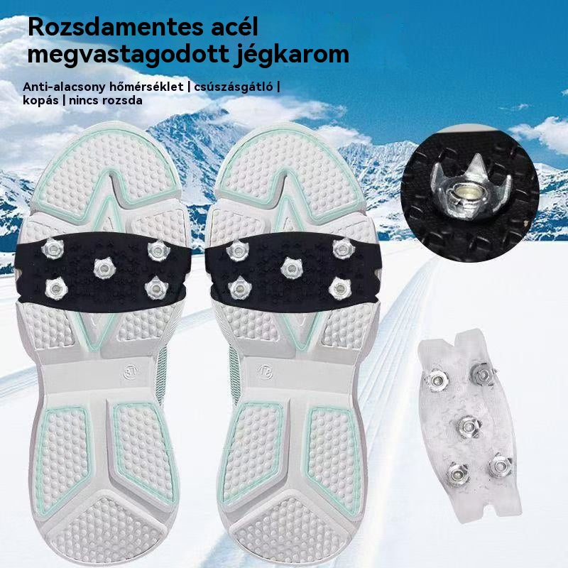 👴🚶🏔️❄️Dvě sady (4 kusy) Neviditelné pětidrápové protiskluzové mačky, venkovní mačky, vhodné pro turistiku ve sněhu, horolezectví, lezení po skalách a zimní ledové plochy, nezbytné pro seniory.