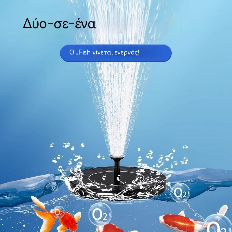 💥Ηλιακή αντλία σιντριβανιού με 6 ακροφύσια, ιδανική για λουτρά πουλιών, λίμνες και κήπους.