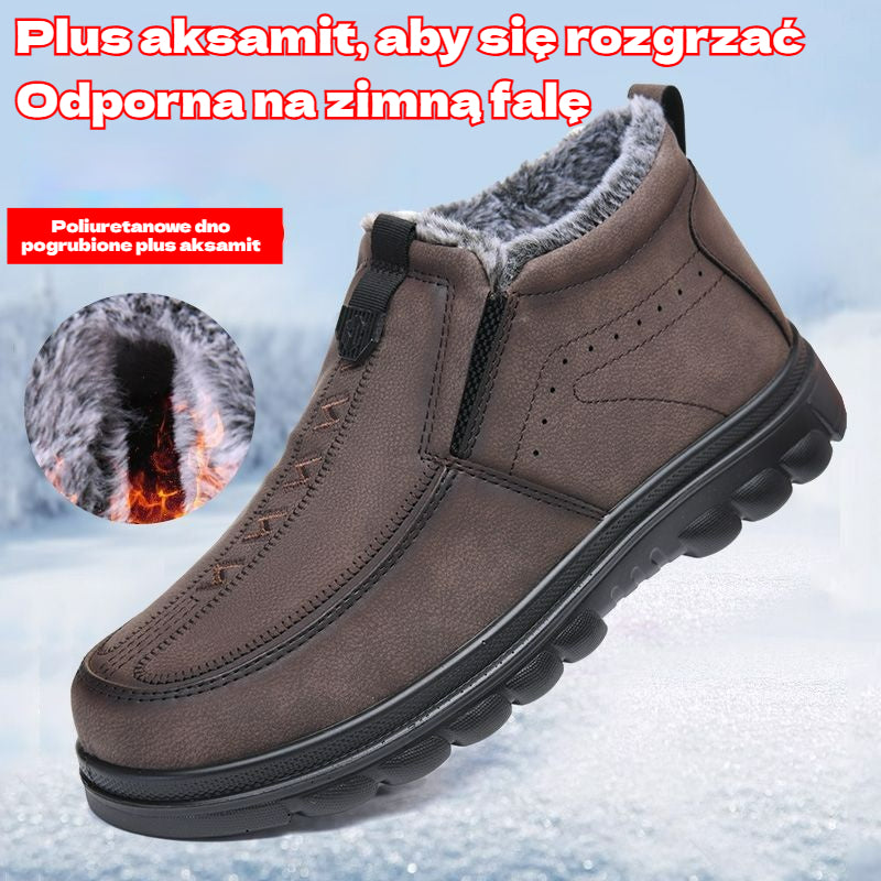 39-47 🔥 Pánská zimní bota pro každodenní nošení, kulatá špička, teplá a pohodlná