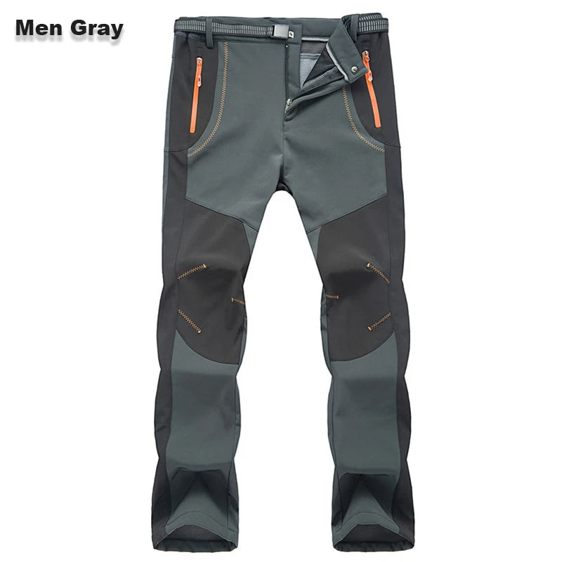 🔥【S-5XL】Pánské měkké, nepromokavé, větruodolné a prodyšné turistické kalhoty, teplé zateplené flísové kalhoty na outdoorové sporty