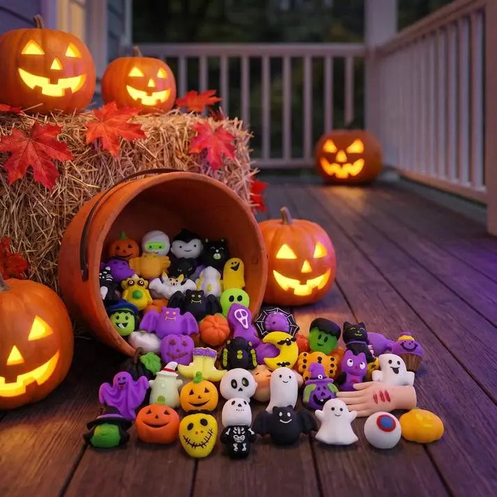 50 kusů 🎃Empanady s halloweenskou tématikou proti stresu, rozkošné empanády s dýňovými duchy.