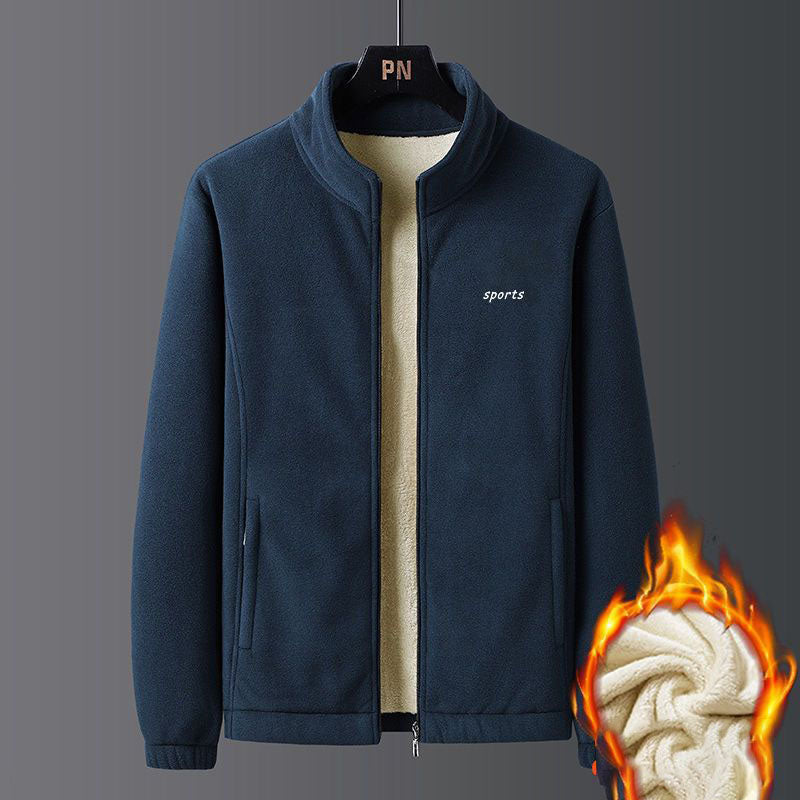 🔥Jesenná a zimná pánska jednofarebná bunda so stojačikom na zips