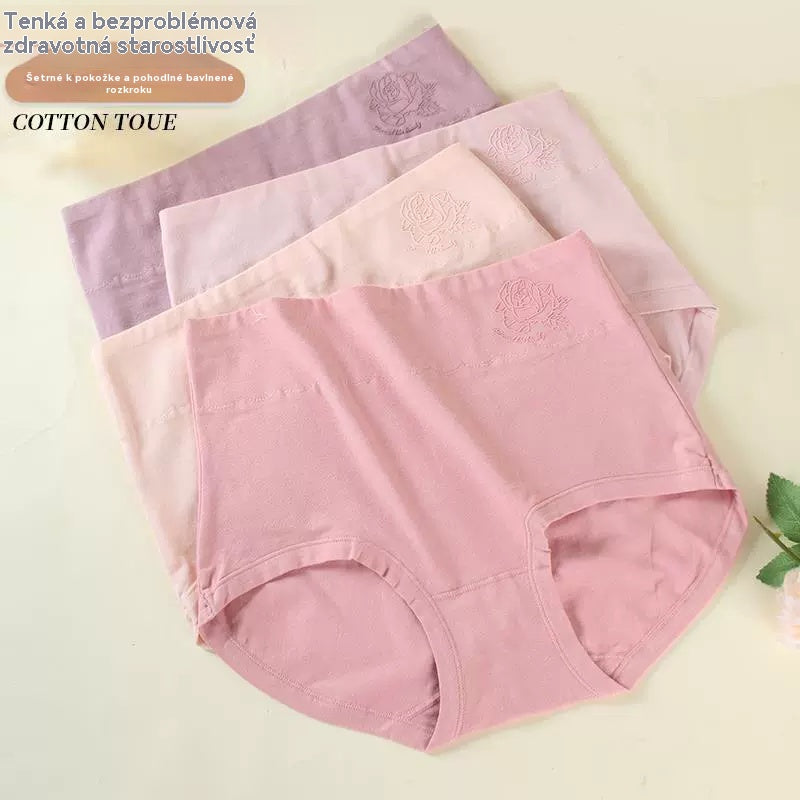 💖【Kúpte 4 a získajte 4 zadarmo】Vysokokvalitná dámska spodná bielizeň s vysokým pásom z čistej bavlny✨️ (45-95 kg)