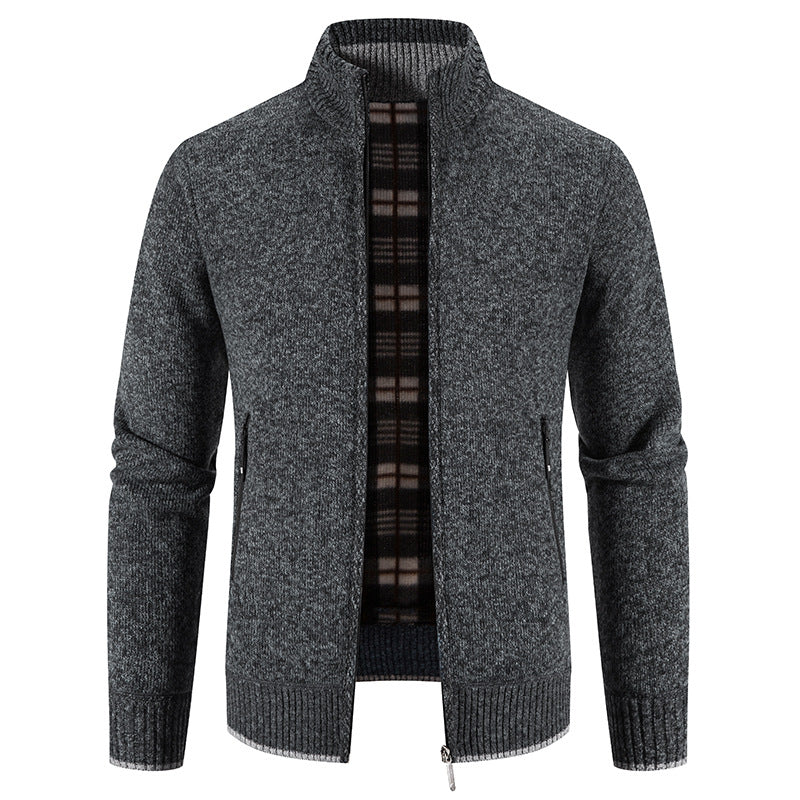 【M-4XL】Pánský fleecový casual svetr kardigan