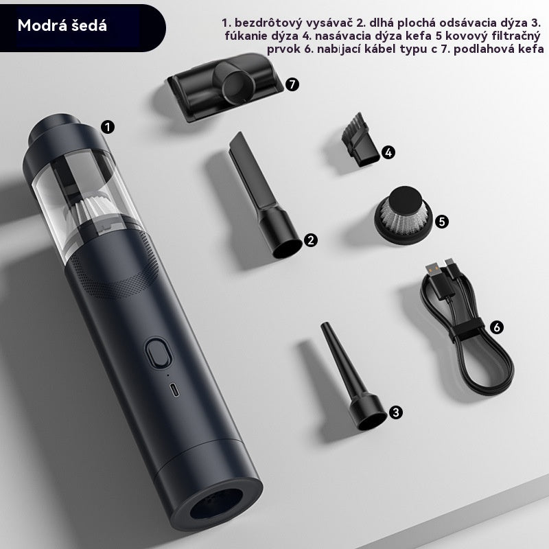【Sada 7 kusů】👍Super výkonný ruční vysavač, přenosný vysavač a fukar✅