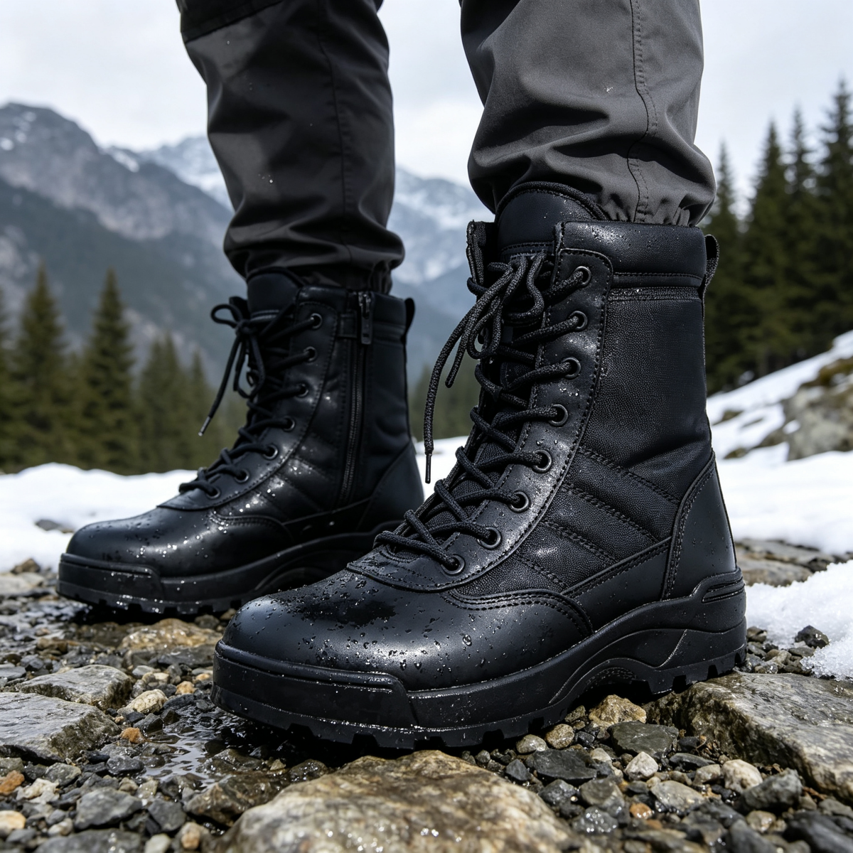 🔥👍【39–45】🥾 Pánské taktické boty se zipem – Odolné • Protiskluzové • Pohodlné