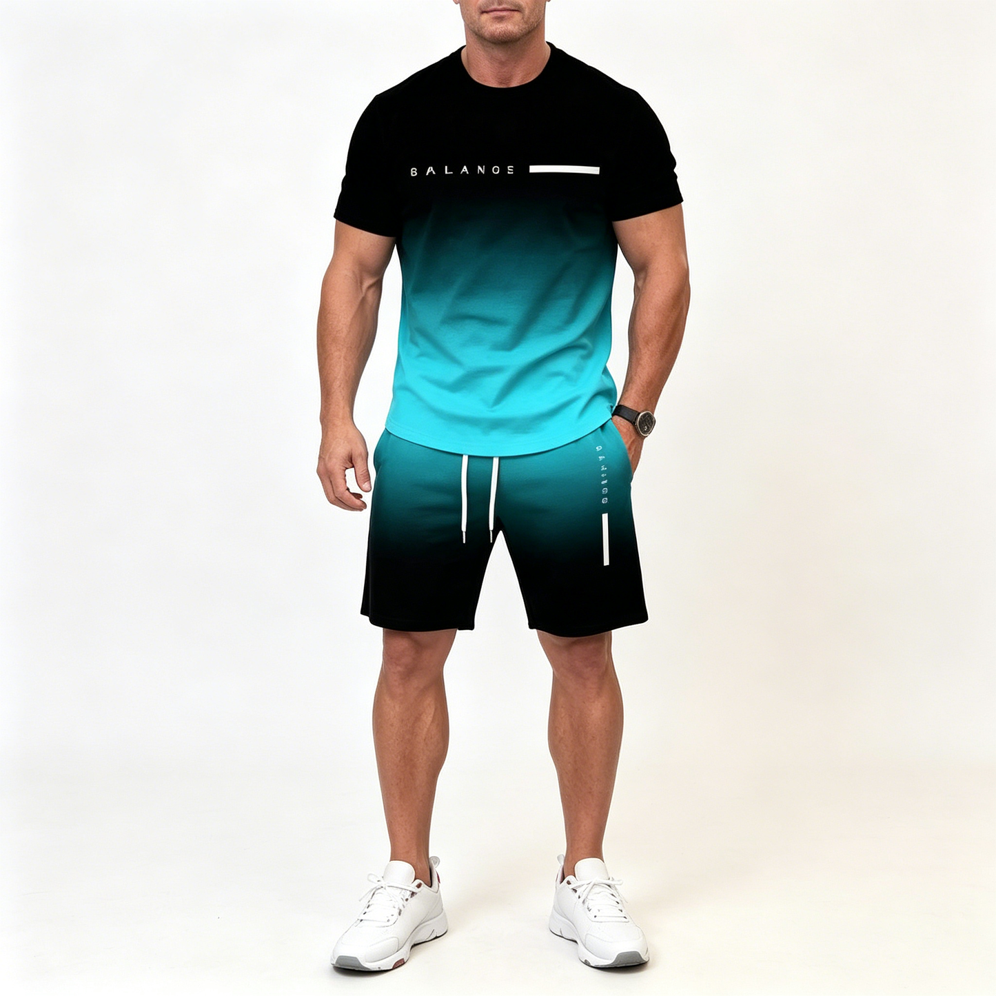 😍50% sleva😍【M-5XL】Nový pánský módní letní set s krátkým rukávem z čisté bavlny, vícebarevný, 2026