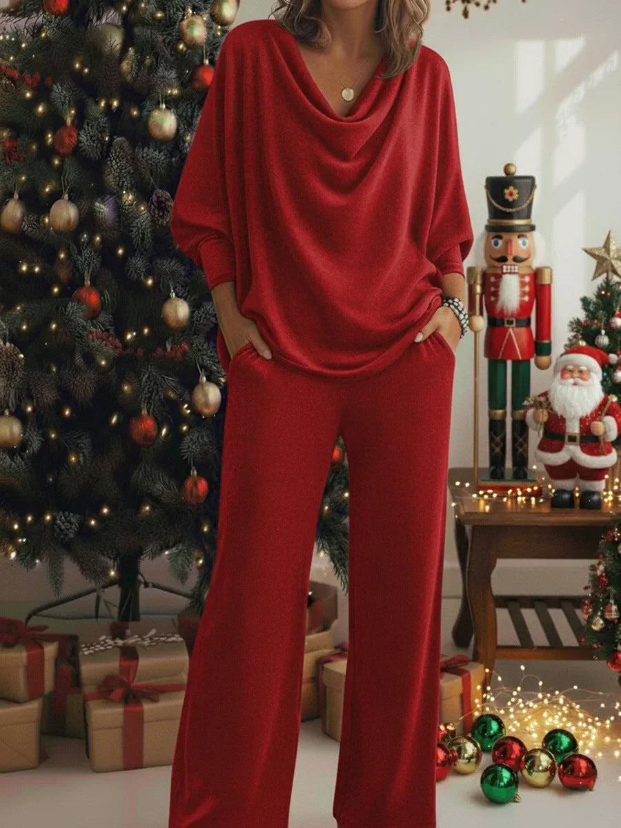 📢📢50% zniżki 【S-3XL】Elegancki dwuczęściowy komplet: aksamitny top + spodnie casualowe
