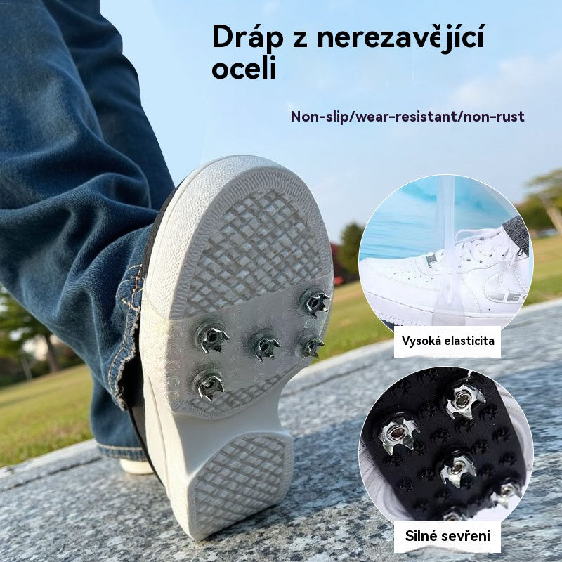 👴🚶🏔️❄️Dvě sady (4 kusy)  Neviditelné pětidrápové protiskluzové mačky, venkovní mačky, vhodné pro turistiku ve sněhu, horolezectví, lezení po skalách a zimní ledové plochy, nezbytné pro seniory.