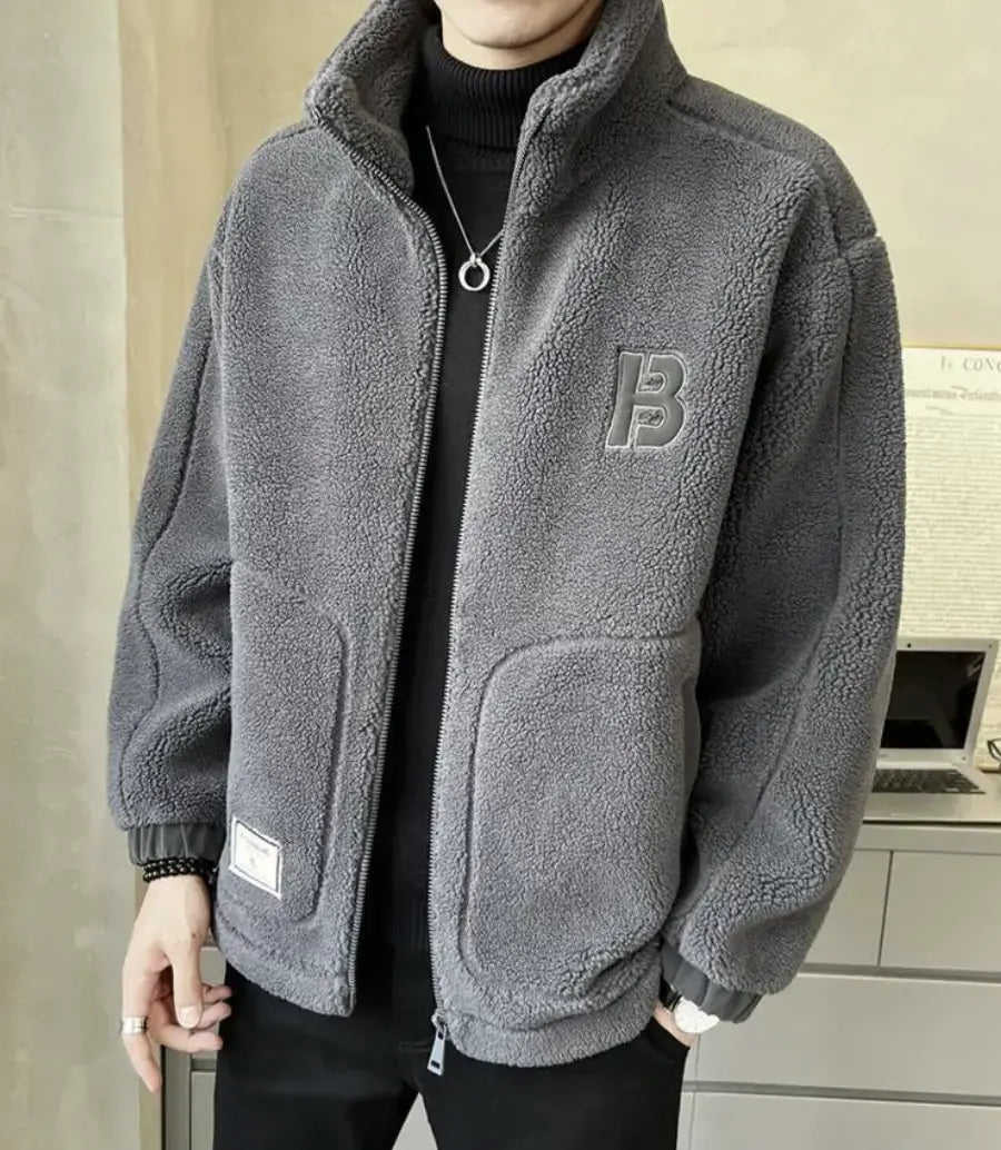 【L-6XL】Zimní fleecová bunda, bavlněná bunda, zesílená bavlněná bunda z jehněčí vlny, teplá bunda