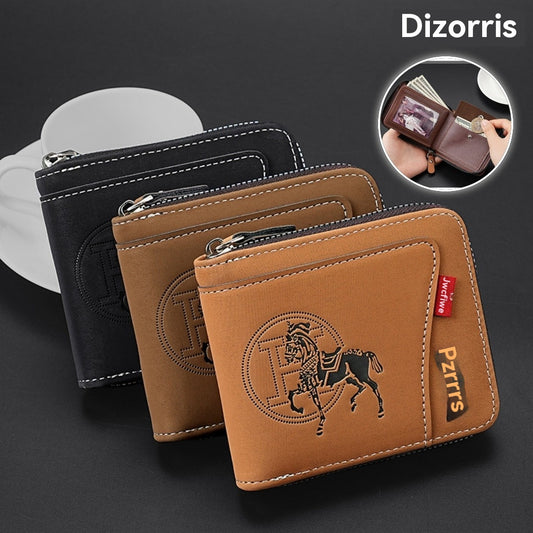 🔥🔥 Nová elegantní pánská krátká peněženka na zip v retro stylu.