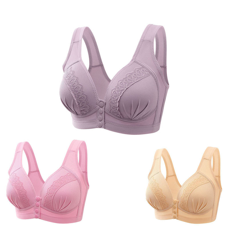 S-9XL 💟【3 kusů】✨✨Velká podprsenka s předním zapínáním, Pohodlná Prodyšná Podprsenka