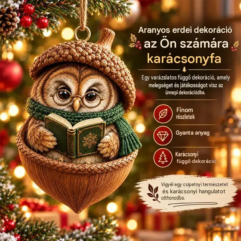 🎉【Vásárolj 6-ot, kapsz 6-ot ingyen】🤩12 termék 8500 Ft-ért 🎁Vadonatúj 2D akril karácsonyi dizájn: fenyőtoboz forma és állatminták