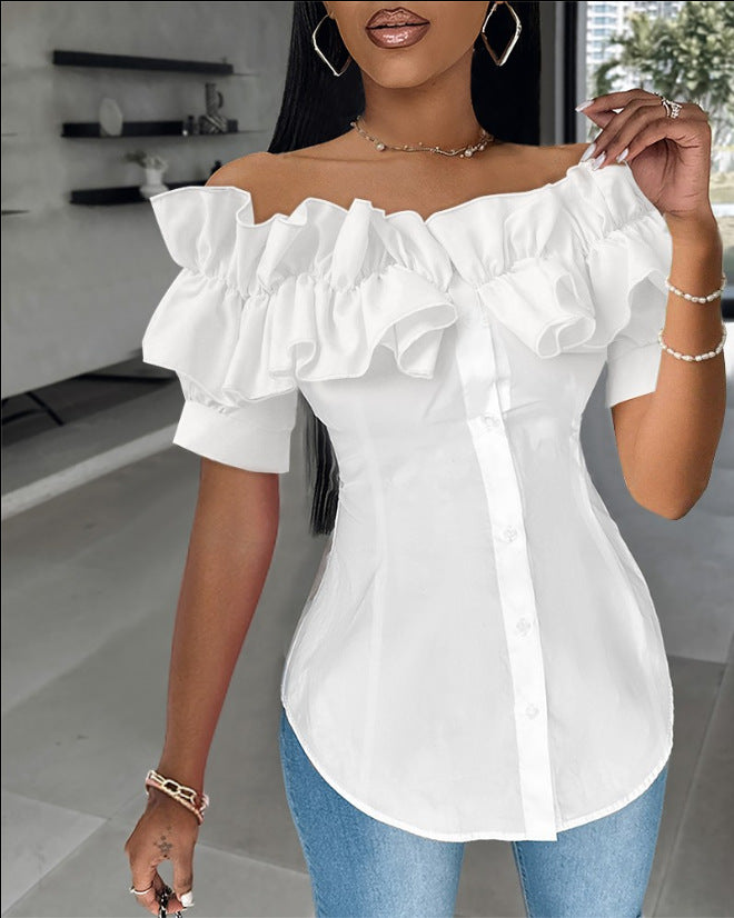 ✨️【S-2XL】Dámská Halenka s Odhalenými Rameny | Elegantní Přiléhavá Letní Halenka