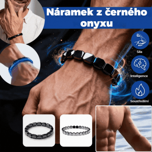 【Kupte 1 a získejte 1 zdarma】🔥 Pánský náramek z hematitu a černého onyxu｜Získejte zpět svou sílu a mužské sebevědomí