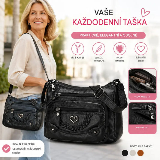 💐50% SLEVA! 🎁Dámská měkká PU crossbody kabelka – více kapes pro perfektní organizaci 👜🔑
