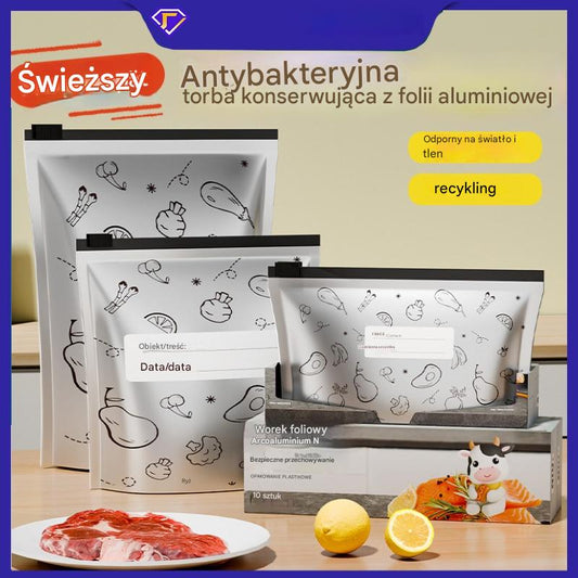 🔥🔥Łącznie 30 aluminiowych torebek do przechowywania żywności, bardzo wygodnych w użyciu, pozwalających zachować świeżość żywności.