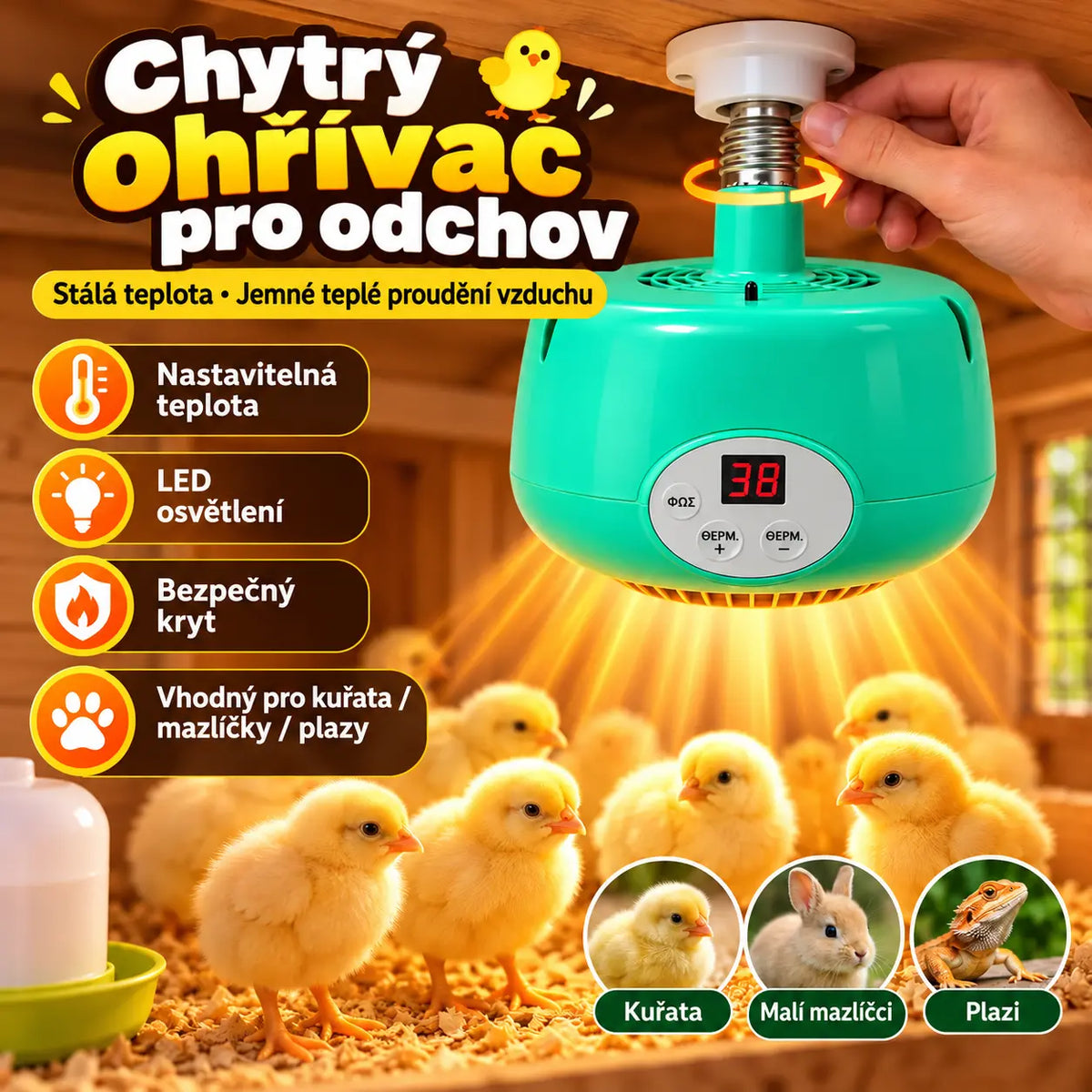 1 kusy 780 Kč   ⏳Časově omezená nabídka: sleva 50 %! ⏰Topné těleso do inkubátoru s inteligentní regulací teploty💡