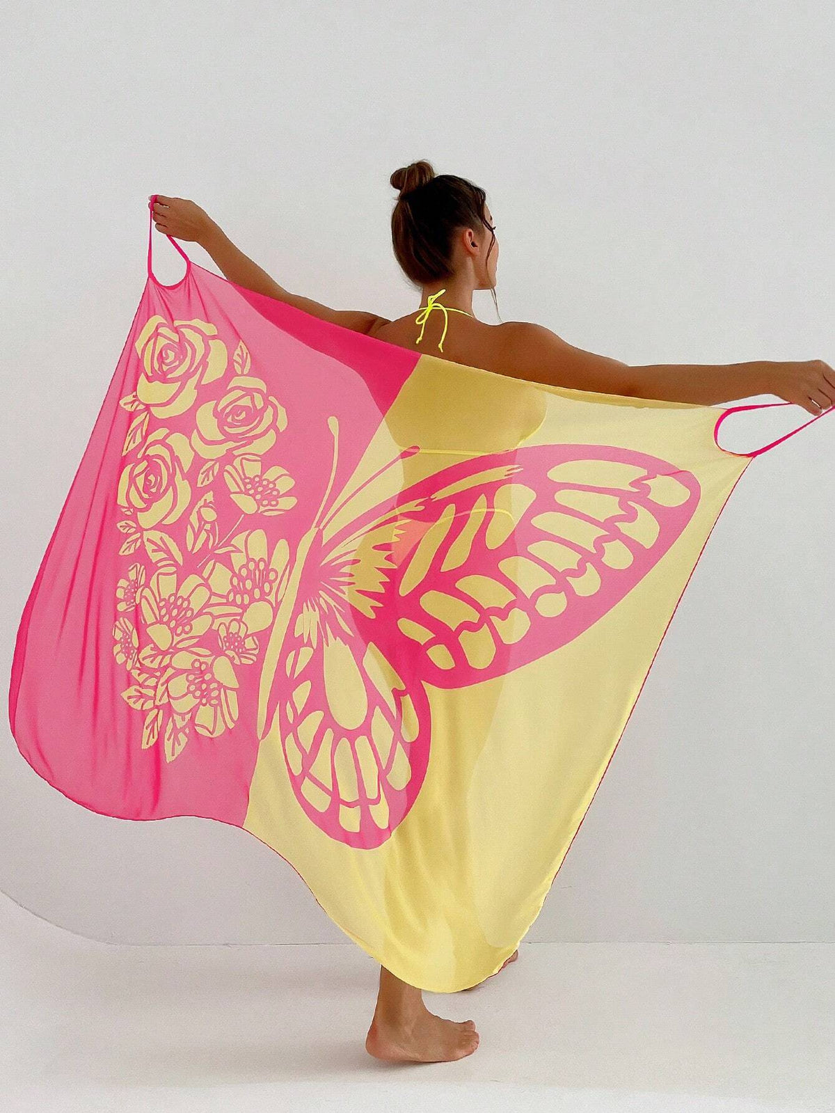 S-XL 🦋🦋 Šatový plážový opalovací krém s potiskem motýlů