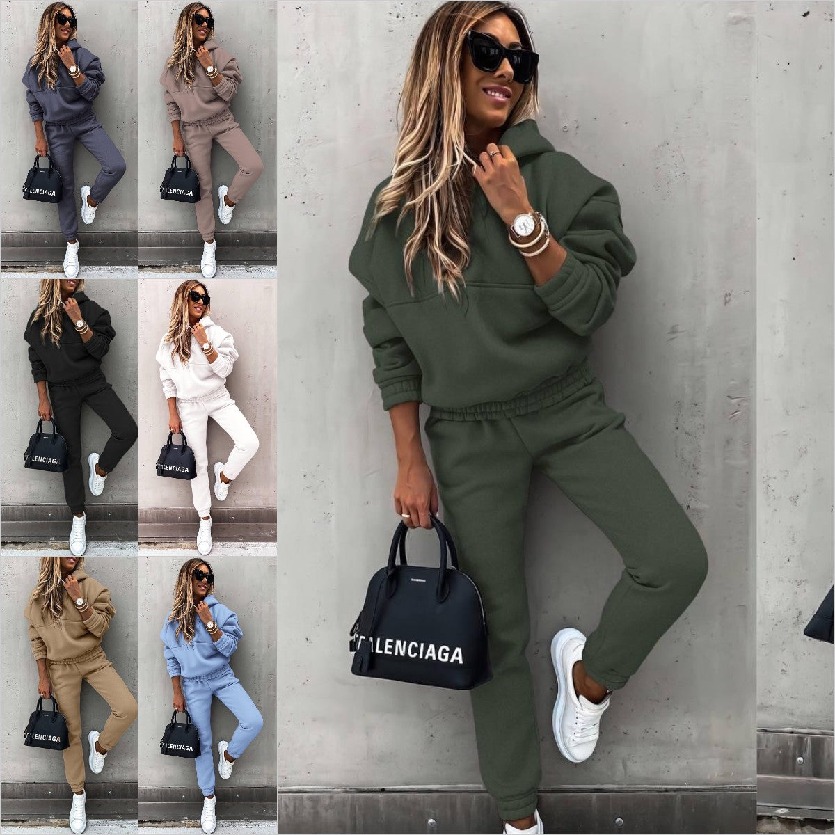 🍁🍂 Štýlová dvojdielna športová mikina s dlhým rukávom, ležérna, štýlová a pohodlná, ideálna pre každodenné nosenie vonku.