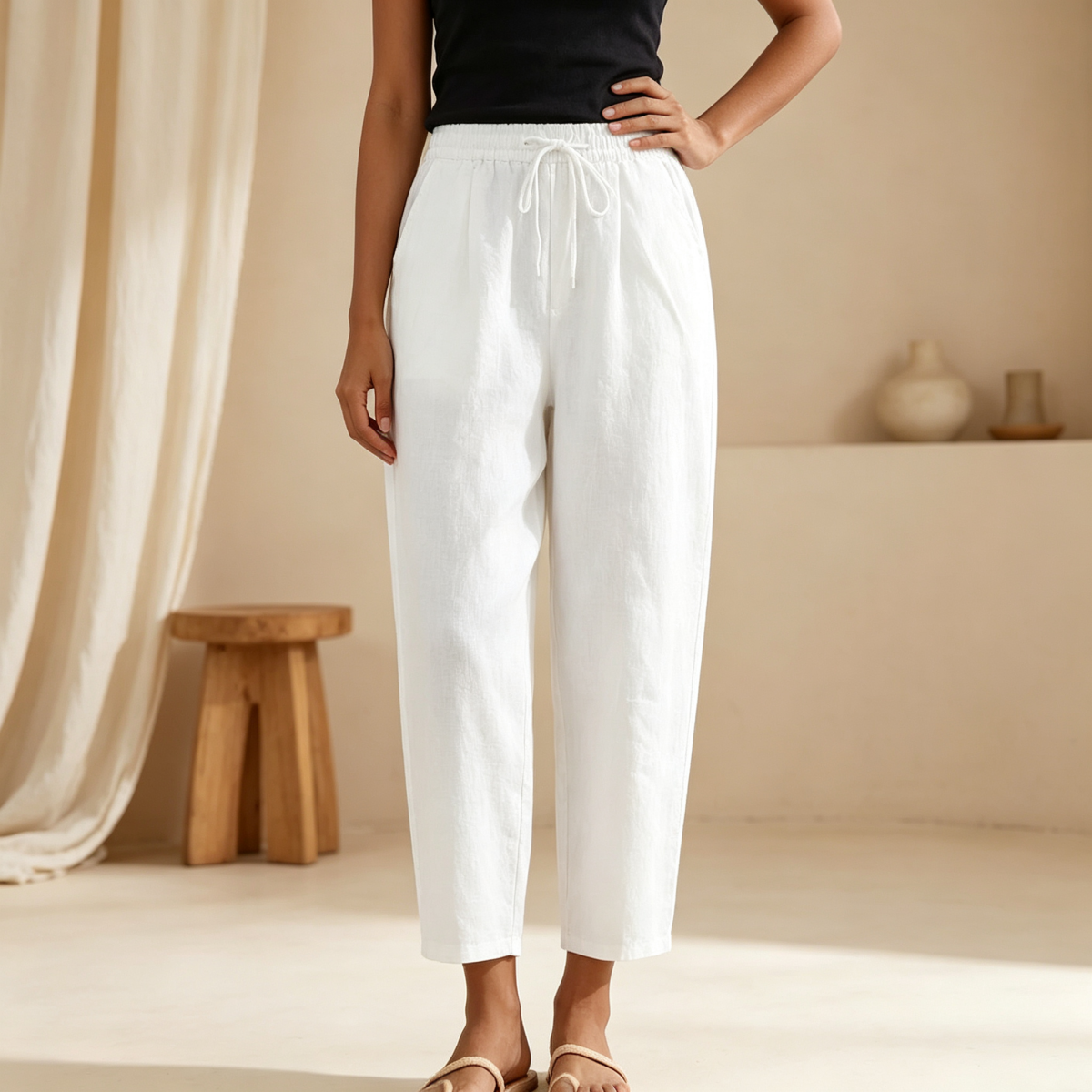 S-5XL 😍Poslední den akce - sleva 50 %💕Dámské ležérní kalhoty z bavlny a lnu-Z