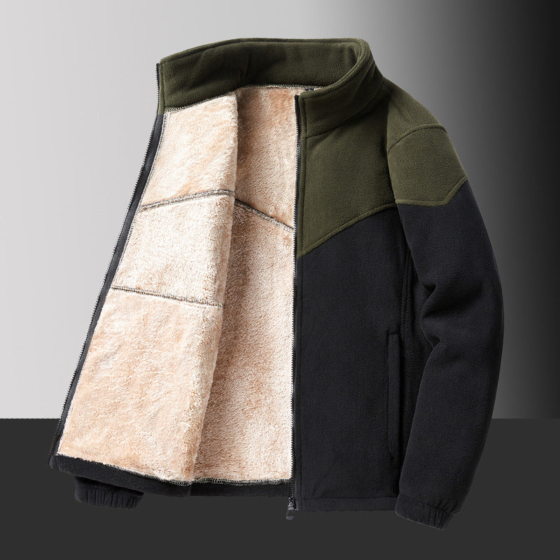 🔥【M-8XL】Chaqueta de invierno para hombre con forro de borrego, cálida y gruesa