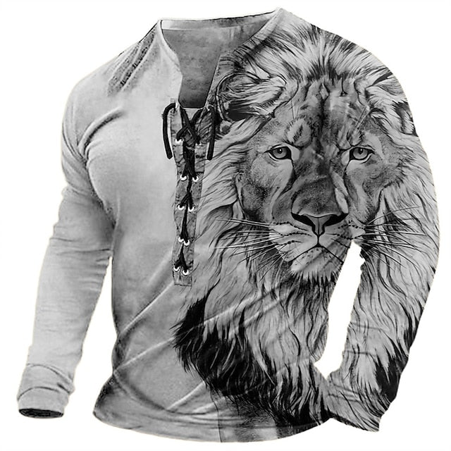 【Novinka】🦁🦁 Pánské ležérní tričko s 3D potiskem