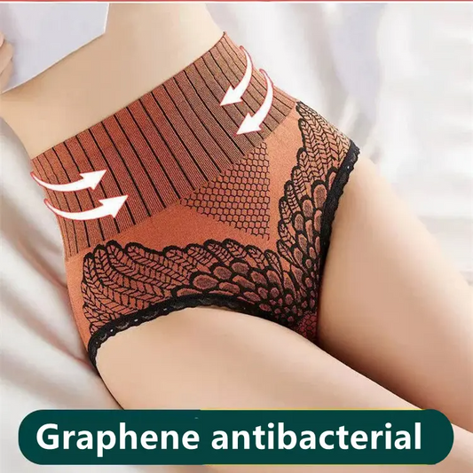 🥰【7 kusov】Dámske priedušné nohavice v tvare trojuholníka, s grafénovou spodnou časťou, s vyvýšenou spodnou časťou