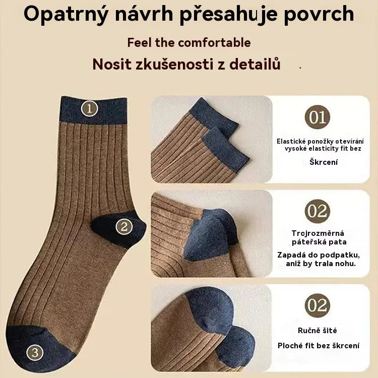 ❤️【1 sada】10 páry za 570Kč🧦Pánské hřejivé a zápach odpuzující ponožky - odvádějí pot a jsou prodyšné, udržují nohy v suchu a pohodlí