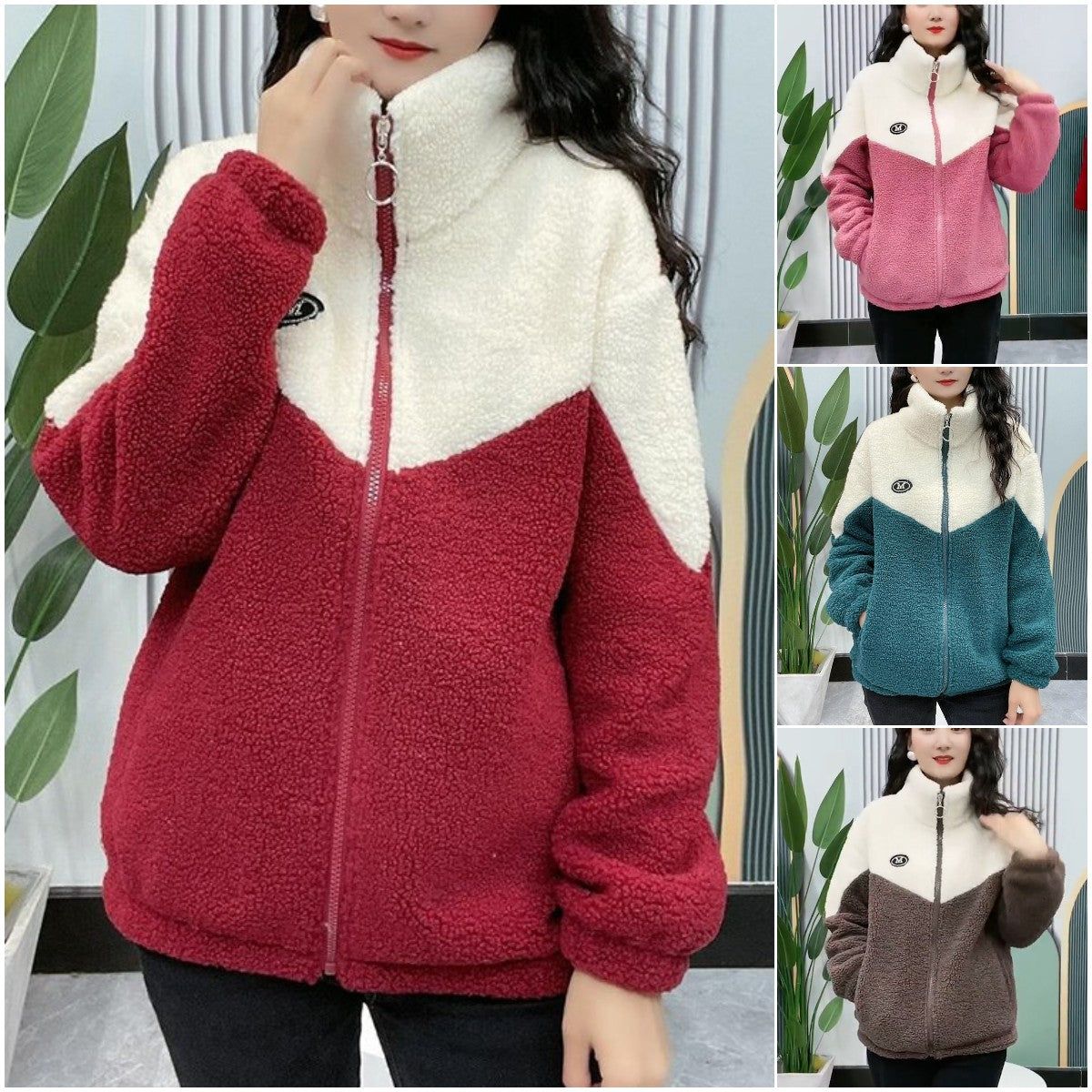 🐏【M-4XL】Zimska flis jakna, pamučna jakna, ojačana pamučna jakna od janjeće vune, topla jakna
