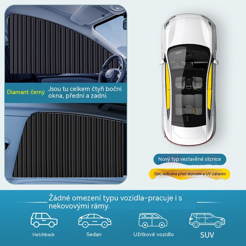 【Sada 4 kusů】660Kč, Auto závěsy s posuvnou kolejnicí | UV ochrana a tepelná izolace