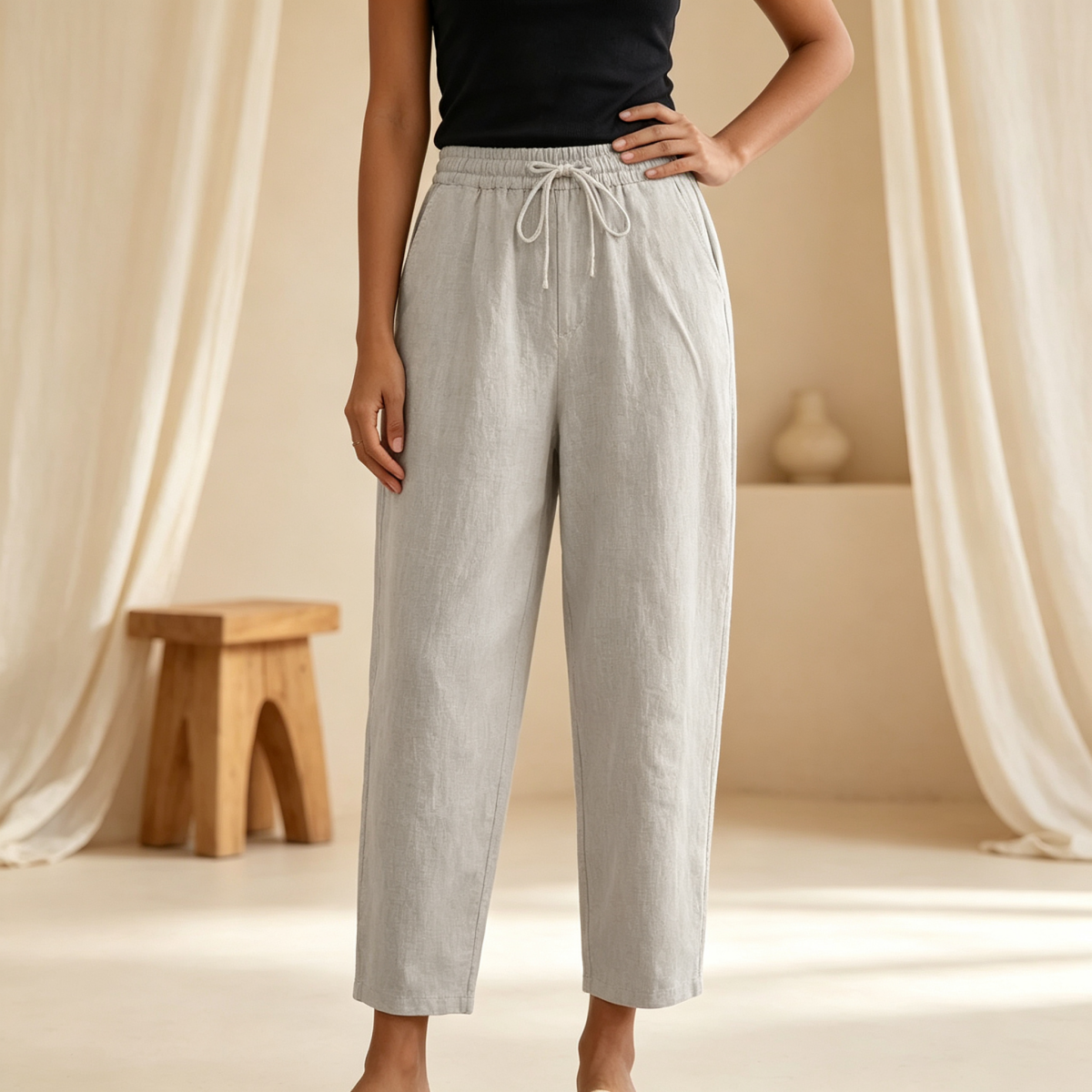 S-5XL 😍Poslední den akce - sleva 50 %💕Dámské ležérní kalhoty z bavlny a lnu-Z