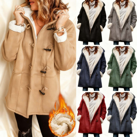 🥼🐏💖 2025 Módna a teplá dámska semišová bunda s vlnenou podšívkou, veľkosti S-5XL, zimná / na bežné nosenie.