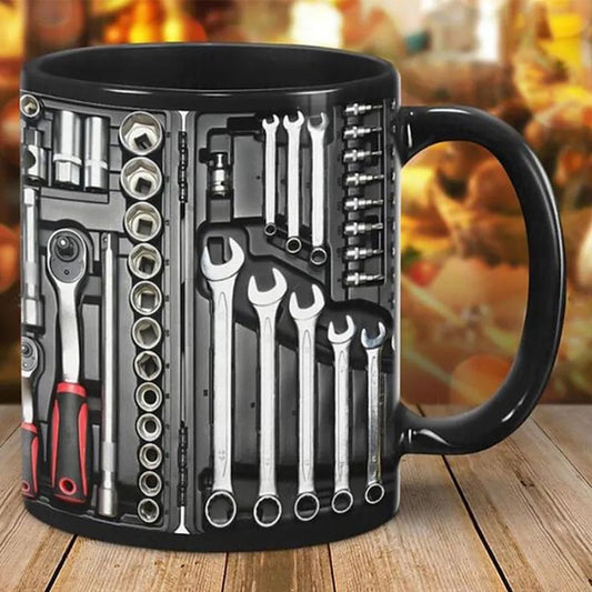 🛠️🔥☕Unikátny 3D hrnček na kávu s náradím pre mechanikov