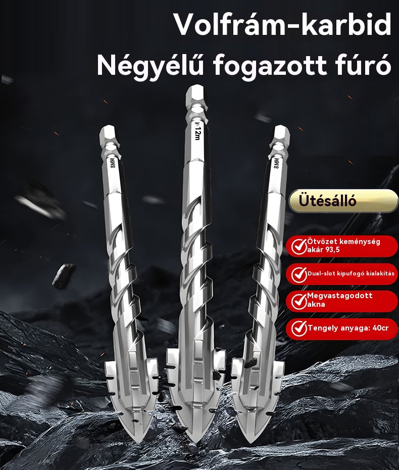 🔥50% kedvezmény!🔥🧰【3+4+5+6+8+10+12mm】Frissített, szuperkemény volfrámacél excenteres fúrófej, recés éllel
