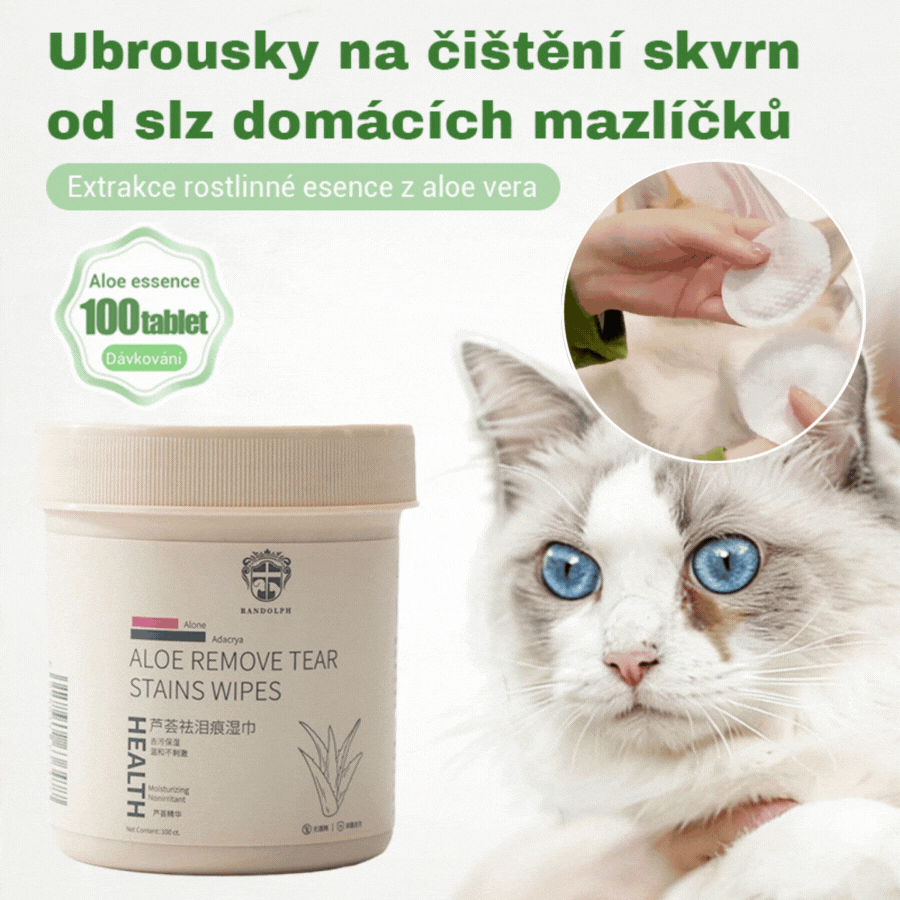 🐕🐈 Čisticí ubrousky na skvrny od očí domácích mazlíčků 🔥Odstraňuje skvrny od slz🔥