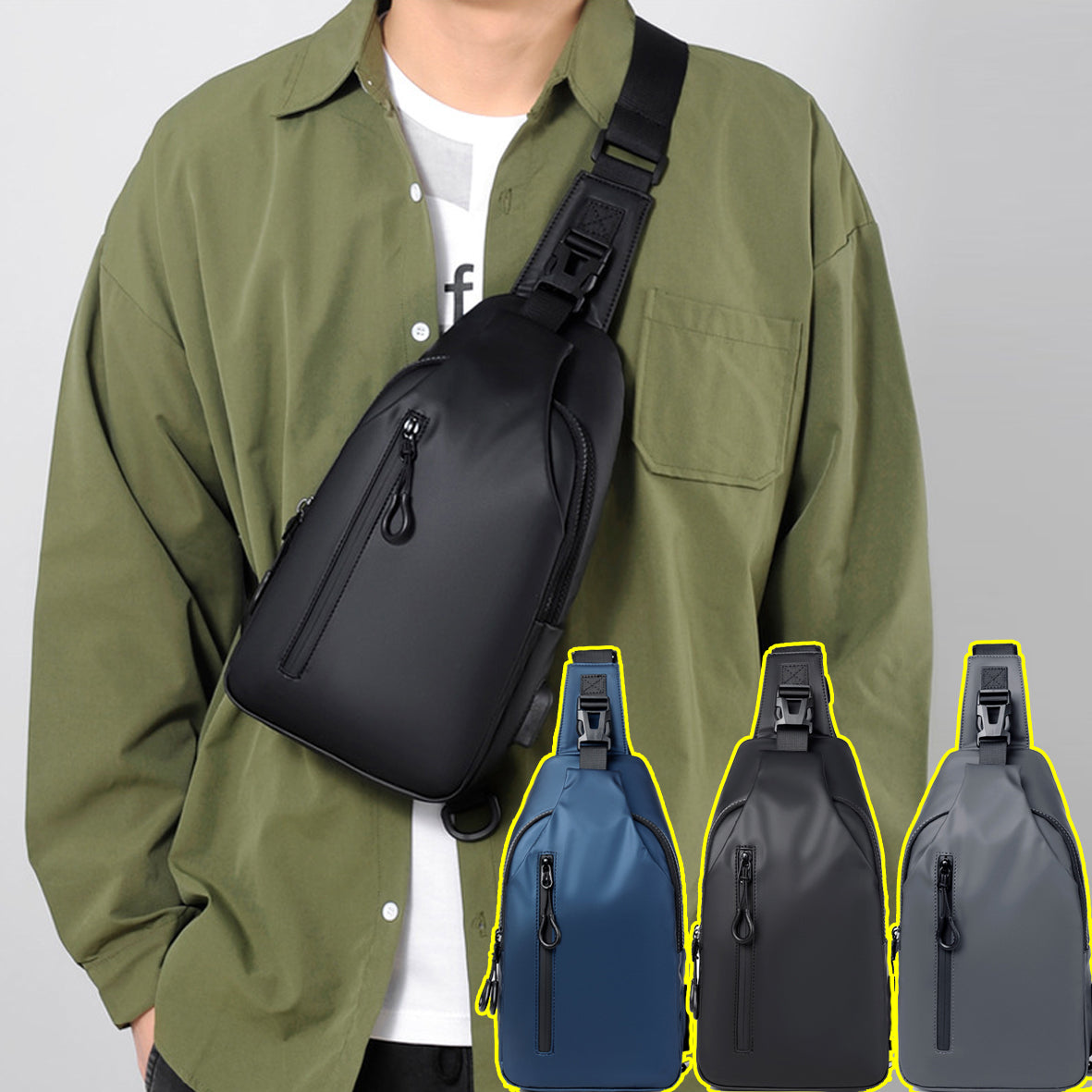 👜 Nova torba za nošenje preko ramena s velikim kapacitetom, muška torba za prsa, jednostavna i moderna torba za jedno rame 