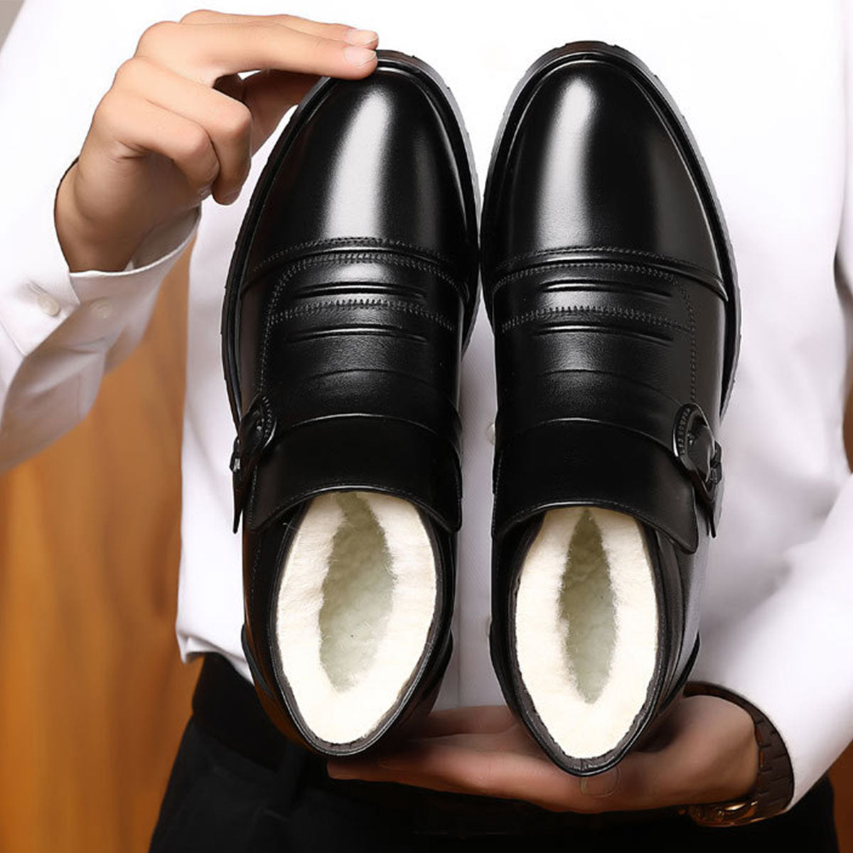 【39-44】Zimná zahustená nadýchaná teplá hrubá kožená obuv pre mužov