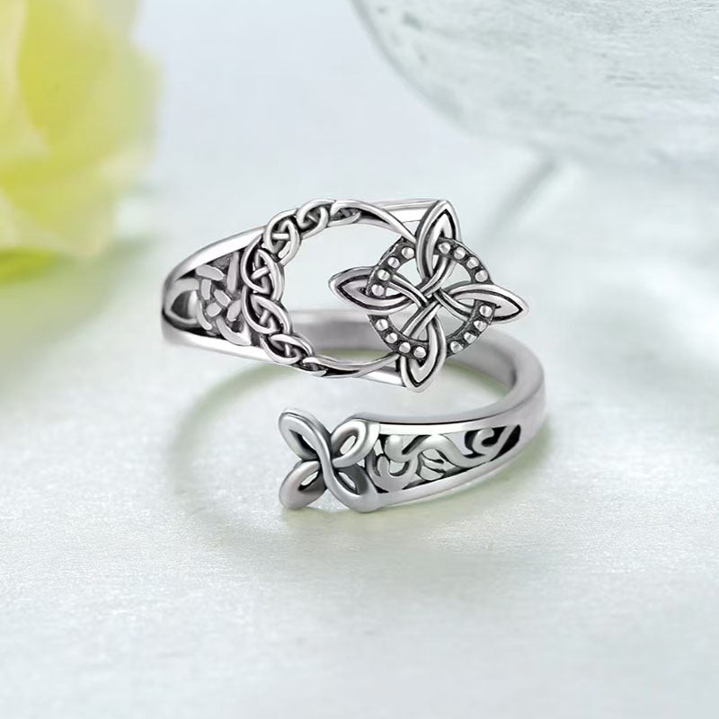 🌟Anillo de nudo celta de plata S925 con compra 1 y llévate 1 gratis